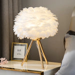 Goose Feathered Tripod Lamp