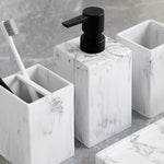 Set of 4 - Marble Bathroom Accessories Set