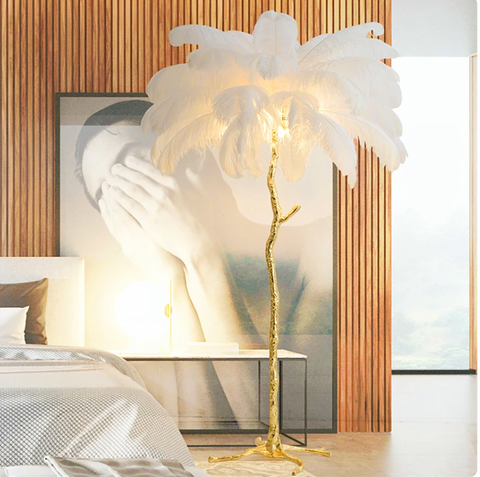 Ostrich Feather Lamp