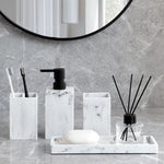 Set of 4 - Marble Bathroom Accessories Set